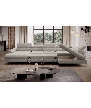 Narożnik EMPOLI XL w układzie U Lewostronny z funkcją spania Lewostronny w ktaninie AUSTIN 20 WERSAL