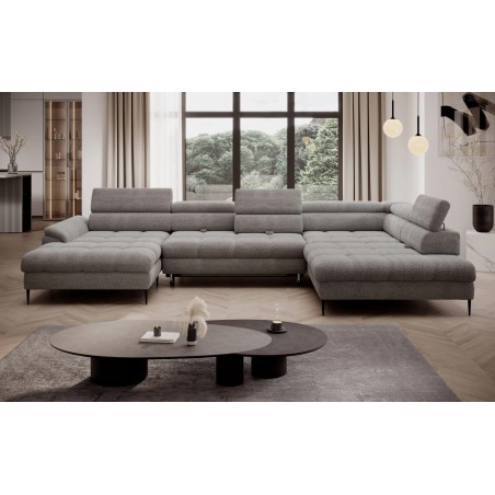 Narożnik EMPOLI XL w układzie U Lewostronny z funkcją spania Lewostronny w ktaninie AUSTIN 03 WERSAL