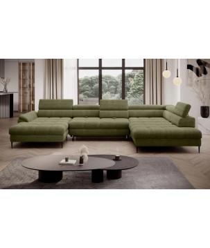 Narożnik EMPOLI XL w układzie U Lewostronny z funkcją spania Lewostronny w ktaninie AUSTIN 20 WERSAL