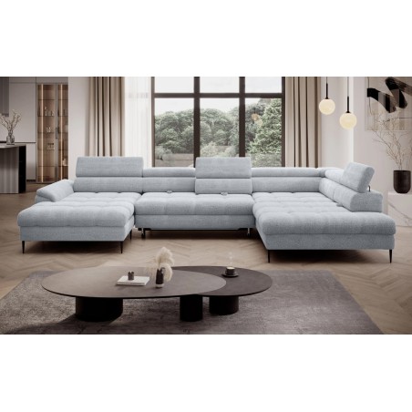 Narożnik EMPOLI XL w układzie U Lewostronny z funkcją spania Lewostronny w ktaninie AUSTIN 03 WERSAL