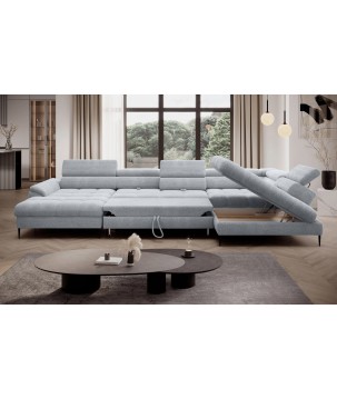 Narożnik EMPOLI XL w układzie U Lewostronny z funkcją spania Lewostronny w ktaninie AUSTIN 03 WERSAL