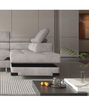 Narożnik EMPORIO L Prawostronny z funkcją spania Prawostronny w ktaninie SERENO 682 WERSAL