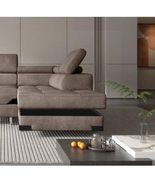 Narożnik EMPORIO L Prawostronny z funkcją spania Prawostronny w ktaninie SERENO 684 WERSAL