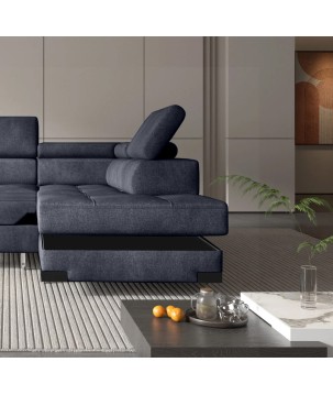 Narożnik EMPORIO L Prawostronny z funkcją spania Prawostronny w ktaninie SERENO 695 WERSAL