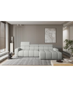 Narożnik ENZO S układ L z elektryczną regulacją siedziska Prawostronny z funkcją spania w ktaninie SORELLA 01 WERSAL