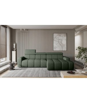 Narożnik ENZO S układ L z elektryczną regulacją siedziska Prawostronny z funkcją spania w ktaninie SORELLA 34 WERSAL