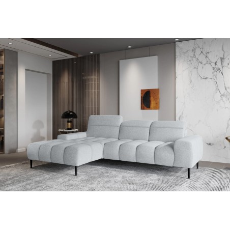 Narożnik GIANO S układ L Lewostronny z elektryczną regulacją siedziska w ktaninie AUSTIN 17 WERSAL