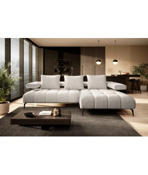 Narożnik MAGNETIC S układ L Prawostronny elektryczna regulacja siedziska tkanina KANSAS WERSAL