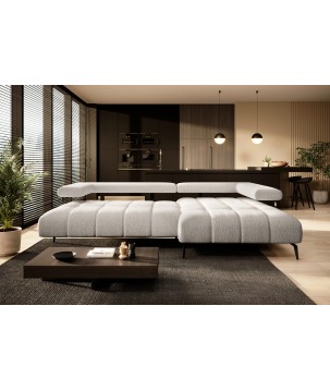 Narożnik MAGNETIC S układ L Prawostronny elektryczna regulacja siedziska tkanina KANSAS WERSAL