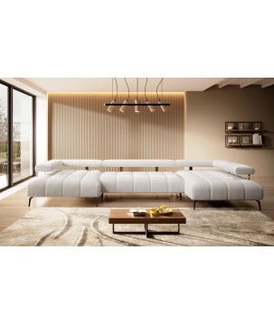 Narożnik MAGNETIC XL układ U Prawostronny elektryczna regulacja siedziska tkanina KANSAS WERSAL