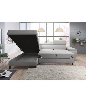 Narożnik MOLINA L układ L Lewostronny z funkcją spania w tkaninie CLOUD WERSAL