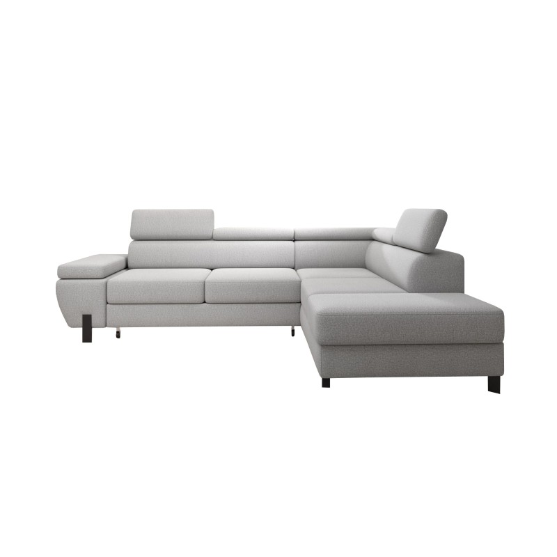 Narożnik MOLINA L układ L Prawostronny z funkcją spania w tkaninie CLOUD WERSAL