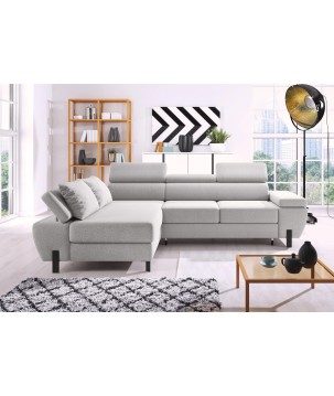 Narożnik MOLINA L układ L Lewostronny z funkcją spania w tkaninie CLOUD WERSAL