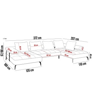 Narożnik MONTELLA L układ L Prawostronny z elektryczną regulacją siedziska WERSAL