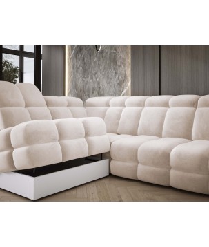 Narożnik TOLLO L Lewostronny Elektryczna regulacja Salvador 01 kolor Kremowy WERSAL