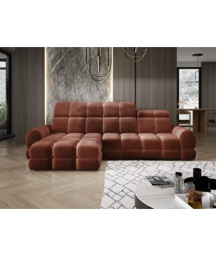 Narożnik TOLLO MINI S Lewostronny Elektryczna regulacja Salvador 07 kolor Rustykalny WERSAL