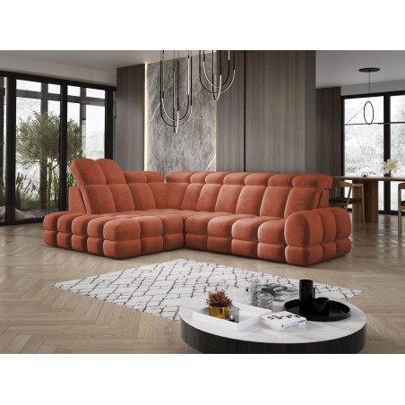 Narożnik TOLLO L Lewostronny Elektryczna regulacja Salvador 07 kolor Rustykalny WERSAL