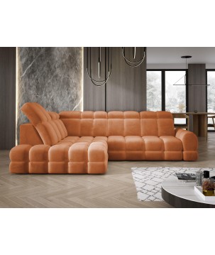 Narożnik TOLLO L Lewostronny Elektryczna regulacja Salvador 08 kolor Pomarańczowy WERSAL