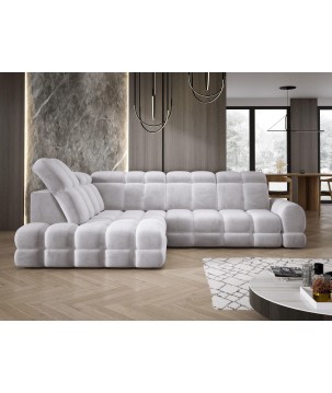 Narożnik TOLLO L Lewostronny Elektryczna regulacja Salvador 13 kolor Srebrny WERSAL