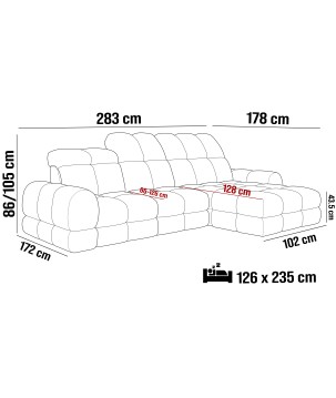 Narożnik TOLLO MINI S Prawostronny Elektryczna regulacja Salvador 01 kolor Kremowy WERSAL