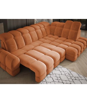 Narożnik TOLLO L Prawostronny Elektryczna regulacja Salvador 08 kolor Pomarańczowy WERSAL