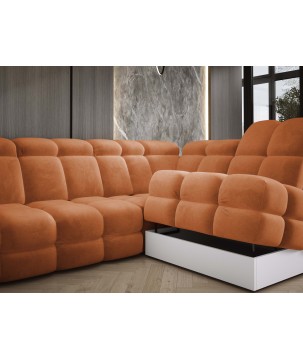 Narożnik TOLLO L Prawostronny Elektryczna regulacja Salvador 08 kolor Pomarańczowy WERSAL