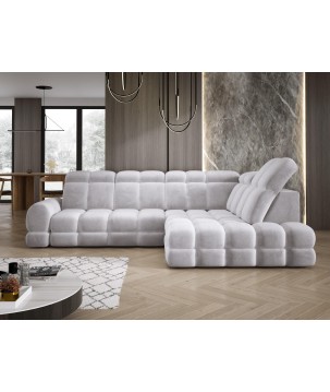 Narożnik TOLLO L Prawostronny Elektryczna regulacja Salvador 13 kolor Srebrny WERSAL