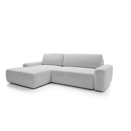 Narożnik BOULI Lewostronny z Elektryczną Regulacją wolnostojący tkanina Raven 06 Jasny Popielaty DOMO HOME