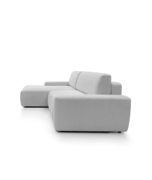 Narożnik BOULI Lewostronny z Elektryczną Regulacją wolnostojący tkanina Raven 06 Jasny Popielaty DOMO HOME