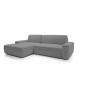Narożnik BOULI Lewostronny z Elektryczną Regulacją wolnostojący tkanina Raven 10 Szary DOMO HOME
