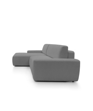 Narożnik BOULI Lewostronny z Elektryczną Regulacją wolnostojący tkanina Raven 10 Szary DOMO HOME