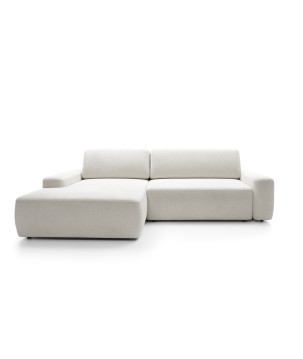 Narożnik BOULI Lewostronny z Elektryczną Regulacją wolnostojący tkanina Raven 21 Biały DOMO HOME