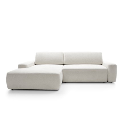 Narożnik BOULI Lewostronny z Elektryczną Regulacją wolnostojący tkanina Raven 21 Biały DOMO HOME