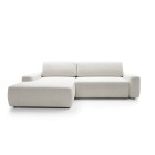 Narożnik BOULI Lewostronny z Elektryczną Regulacją wolnostojący tkanina Raven 21 Biały DOMO HOME