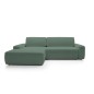 Narożnik BOULI Lewostronny z Elektryczną Regulacją wolnostojący tkanina Raven 77 Zielony DOMO HOME