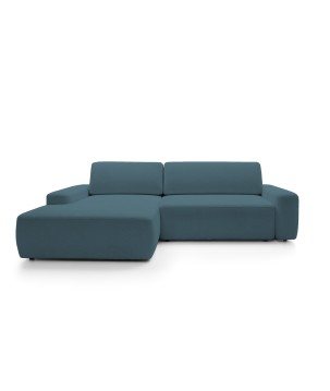 Narożnik BOULI Lewostronny z Elektryczną Regulacją wolnostojący tkanina Raven 86 Turkusowy DOMO HOME