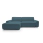 Narożnik BOULI Lewostronny z Elektryczną Regulacją wolnostojący tkanina Raven 86 Turkusowy DOMO HOME