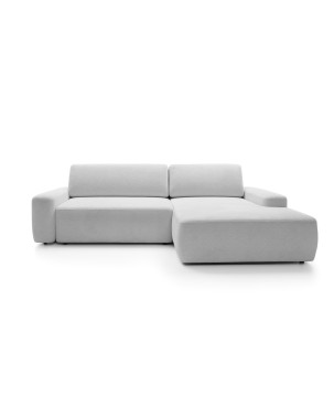 Narożnik BOULI Lewostronny z Elektryczną Regulacją wolnostojący tkanina Raven 06 Popielaty DOMO HOME