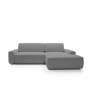 Narożnik BOULI Lewostronny z Elektryczną Regulacją wolnostojący tkanina Raven 10 Szary DOMO HOME