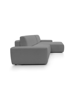 Narożnik BOULI Lewostronny z Elektryczną Regulacją wolnostojący tkanina Raven 10 Szary DOMO HOME