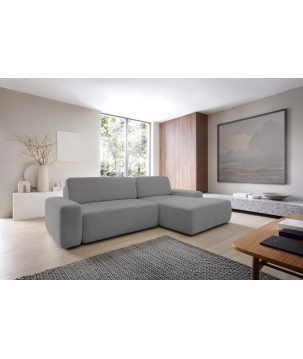 Narożnik BOULI Lewostronny z Elektryczną Regulacją wolnostojący tkanina Raven 10 Szary DOMO HOME