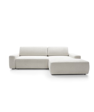 Narożnik BOULI Lewostronny z Elektryczną Regulacją wolnostojący tkanina Raven 21 Biały DOMO HOME