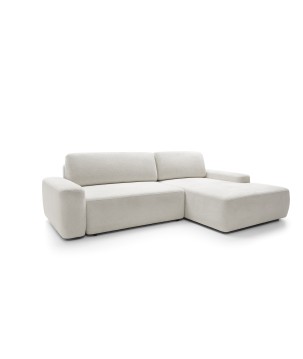 Narożnik BOULI Lewostronny z Elektryczną Regulacją wolnostojący tkanina Raven 21 Biały DOMO HOME