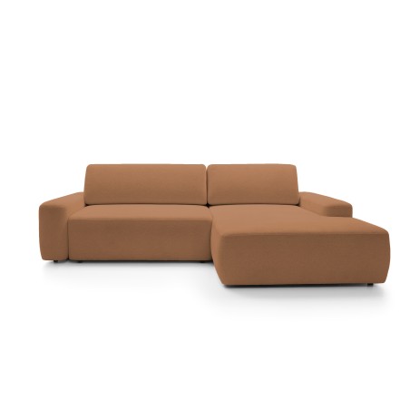 Narożnik BOULI Prawostronny z Elektryczną Regulacją wolnostojący tkanina Raven 44 Pomarańczowy DOMO HOME