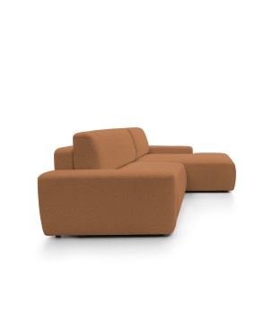 Narożnik BOULI Prawostronny z Elektryczną Regulacją wolnostojący tkanina Raven 44 Pomarańczowy DOMO HOME