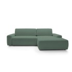 Narożnik BOULI Prawostronny z Elektryczną Regulacją wolnostojący tkanina Raven 77 Zielony DOMO HOME