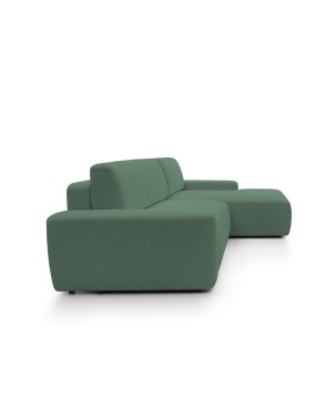 Narożnik BOULI Prawostronny z Elektryczną Regulacją wolnostojący tkanina Raven 77 Zielony DOMO HOME