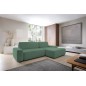 Narożnik BOULI Prawostronny z Elektryczną Regulacją wolnostojący tkanina Raven 77 Zielony DOMO HOME