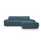 Narożnik BOULI Prawostronny z Elektryczną Regulacją wolnostojący tkanina Raven 86 Turkusowy DOMO HOME