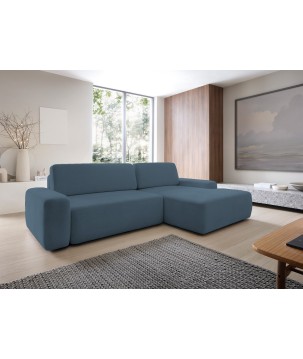 Narożnik BOULI Prawostronny z Elektryczną Regulacją wolnostojący tkanina Raven 86 Turkusowy DOMO HOME